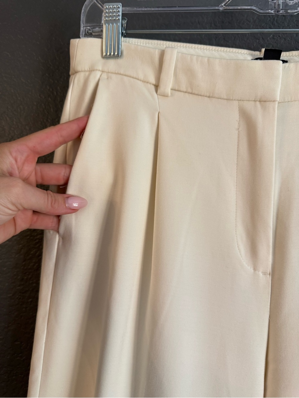 J.CREW • Wide leg essential pant trousers Cream - size 4 - Picture 3 of 7